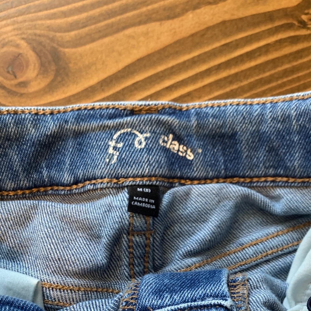 art class Light Blue Distressed Denim Kids Shorts - Picture 2 of 3